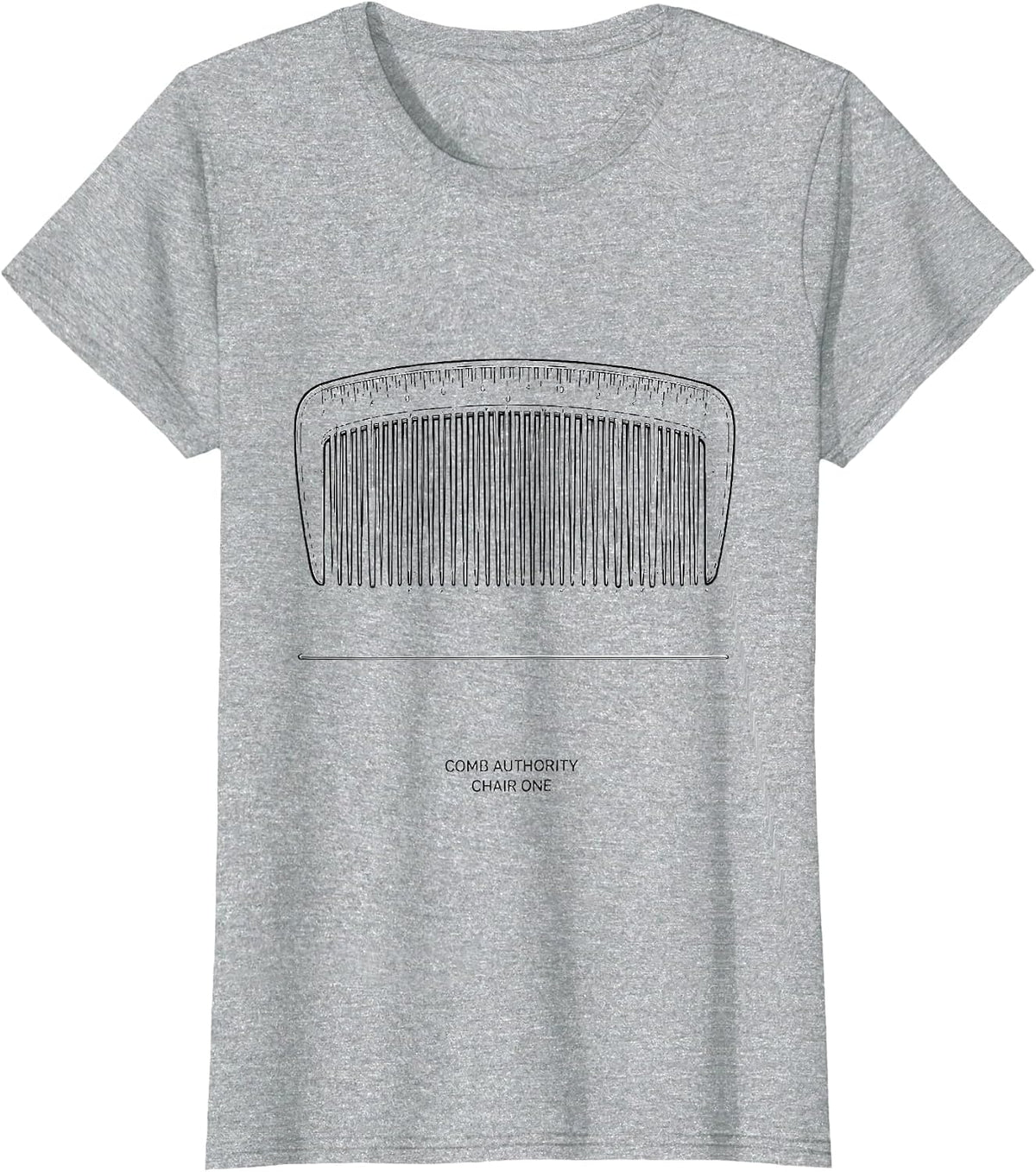 Comb Authority Chair One Funny Hairdresser Barber Gift T-Shirt - Heather Grey