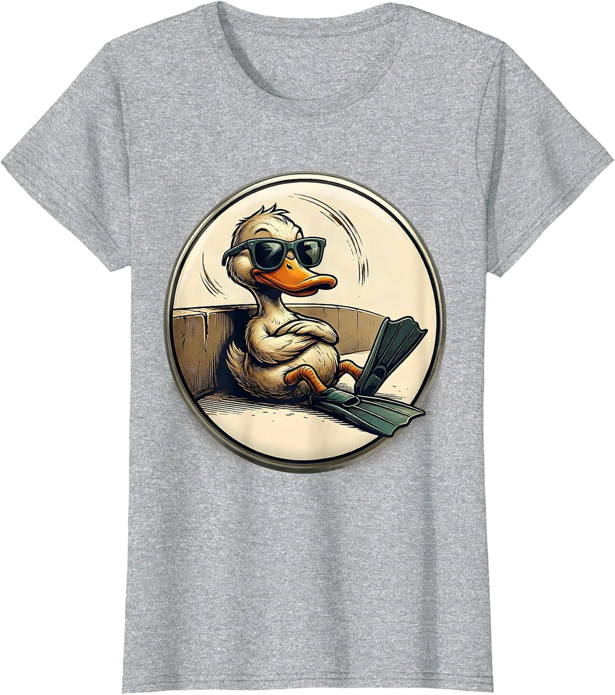 Women's Duck Sunglasses Humor Novelty Gift T-Shirt - Heather Grey
