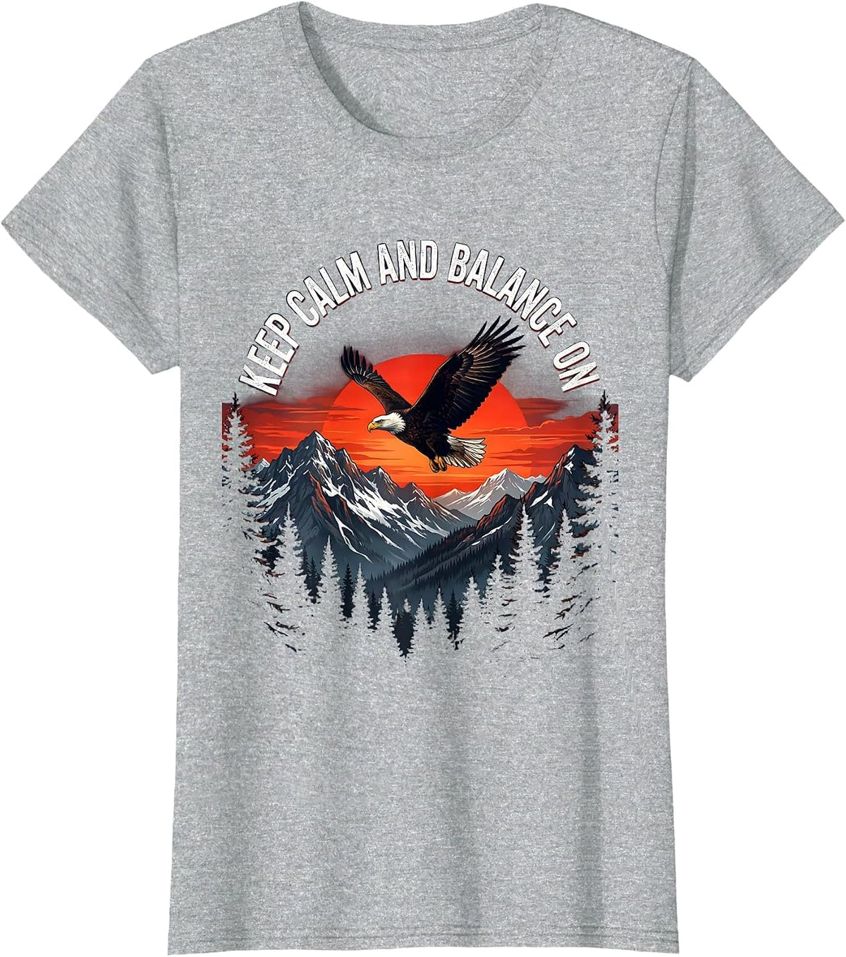 Women's Keep Calm and Balance On Fall Prevention Design T-Shirt - Heather Grey