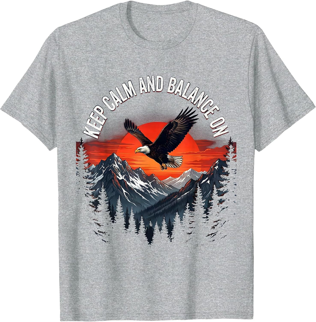 Men's Keep Calm and Balance On Fall Prevention Design T-Shirt - Heather Grey