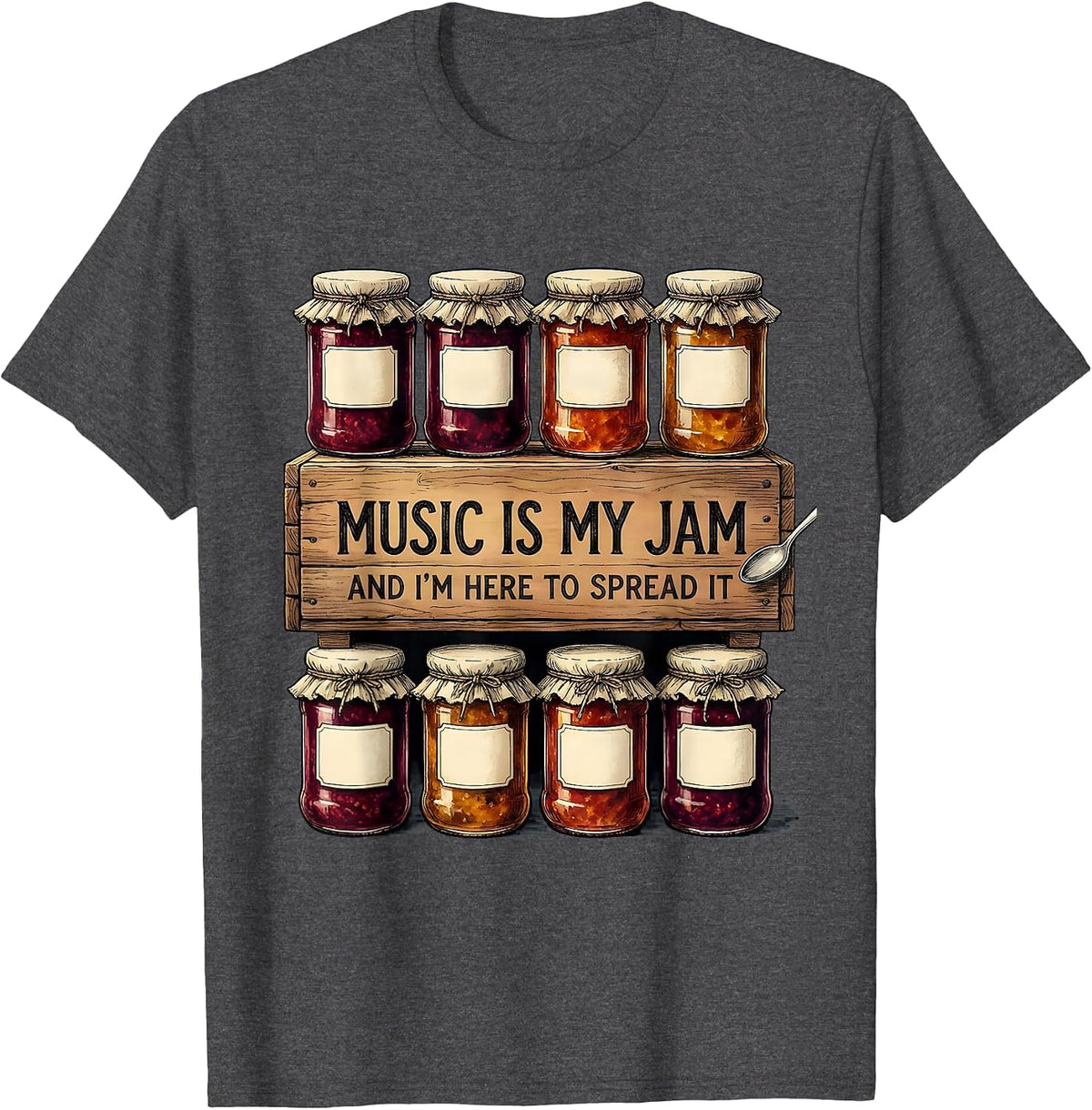 Music Is My Jam, And I’m Here To Spread It Vintage T-Shirt - Dark Heather Grey