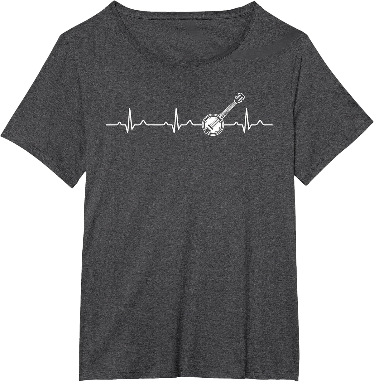 Bluegrass Heartbeat Banjo Player Retro Country Bluegrass T-Shirt - Dark Heather Grey