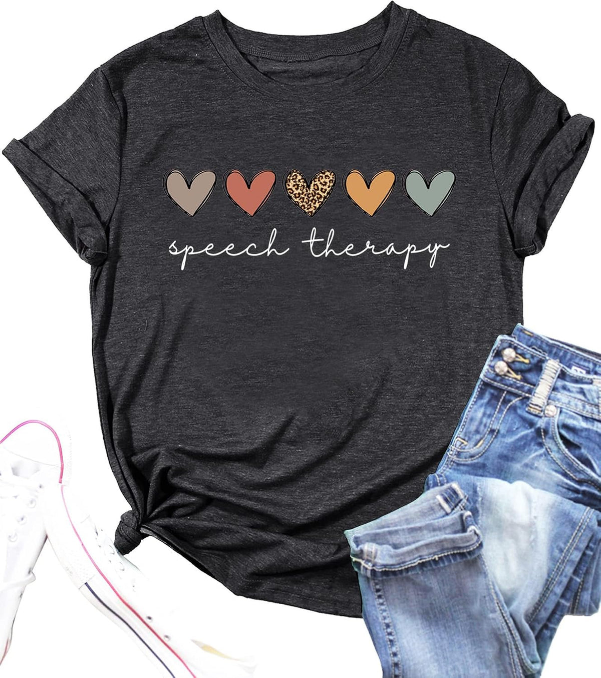 Speech Therapy Shirt for Women Speech Therapist Tee Language Pathologist T-Shirt Special Education Teacher - Dark Grey
