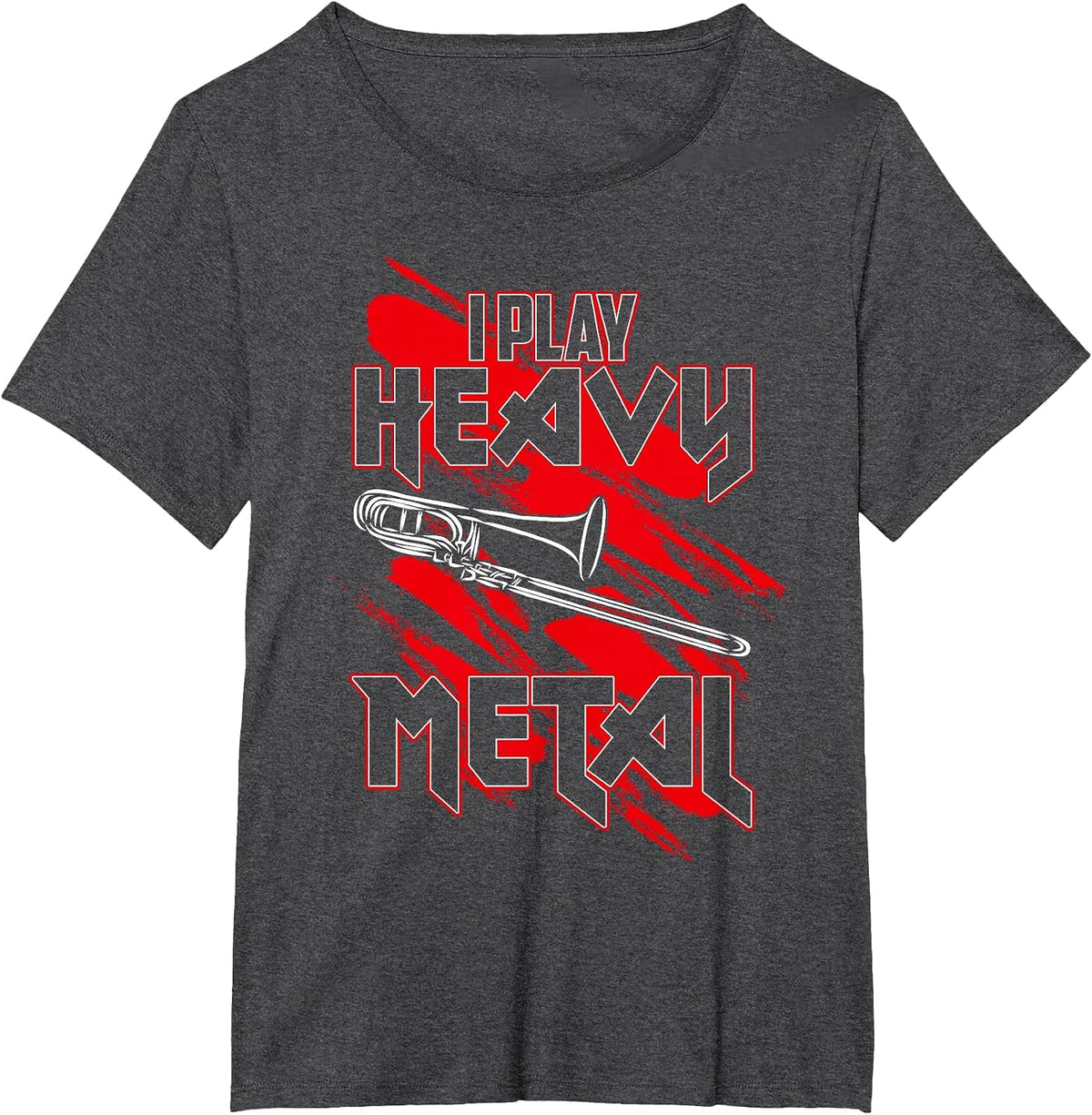 I Play Heavy Metal - Trombone Player T-Shirt - Dark Heather Grey
