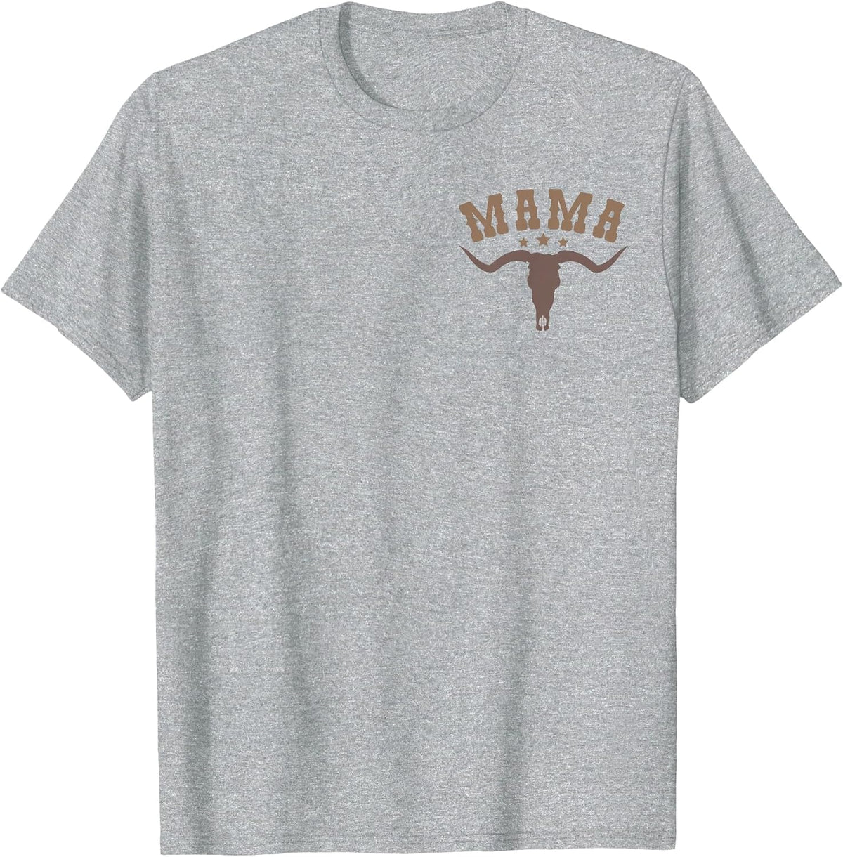 Mama Skull Highland Cow Boy Western Rodeo Family Matching T-Shirt, Men, Heather Grey, Large - As Pictured