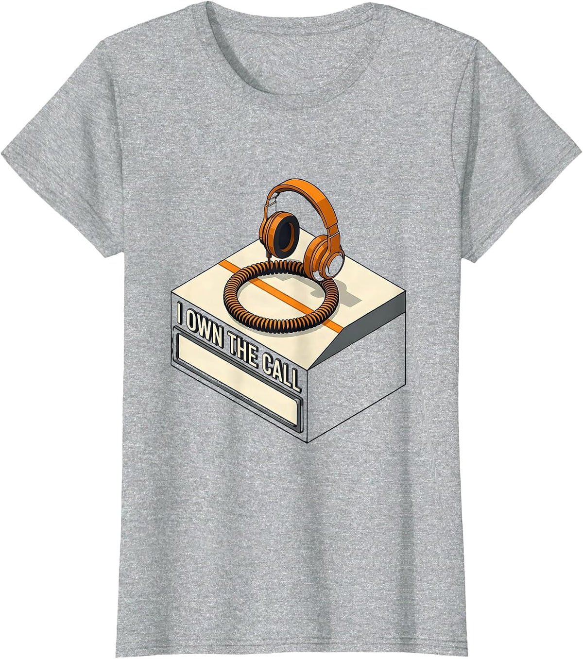 Women's I Own The Call 911 Dispatcher Emergency Dispatch Thin Yellow T-Shirt - Heather Grey