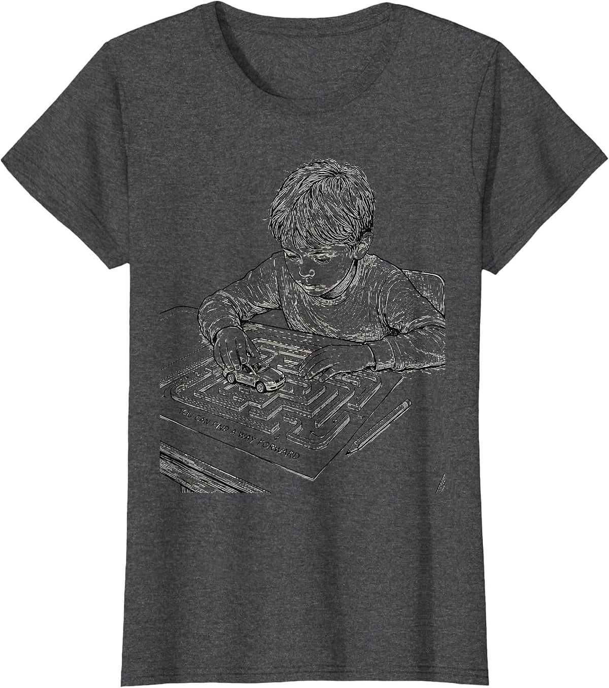Women's You Can Find A Way Forward Motivational Teacher Elementary T-Shirt - Dark Heather Grey