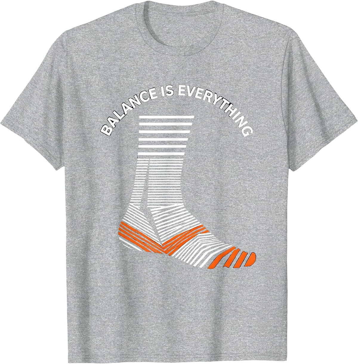 Men's Balance Is Everything Fall Prevention Design T-Shirt - Heather Grey