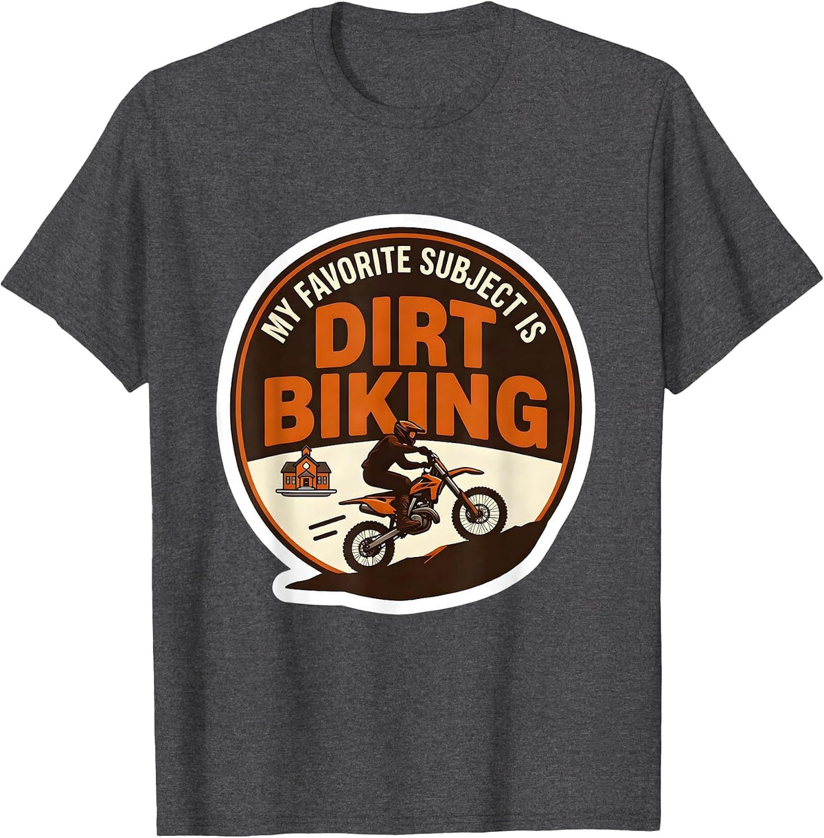 Men's My Favorite Subject Is Dirt Biking Funny Dirt Bike Rider T-Shirt - Dark Heather Grey