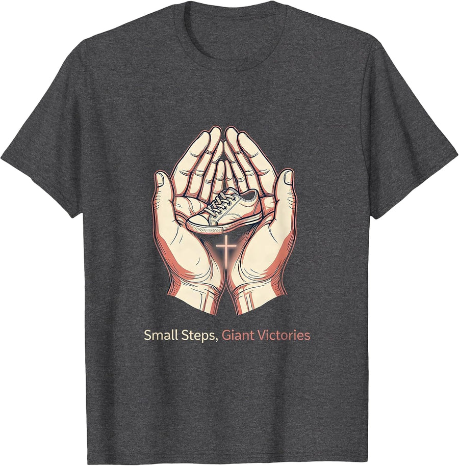 Men's Small Steps Giant Victories Sped Teacher Design T-Shirt - Dark Heather Grey