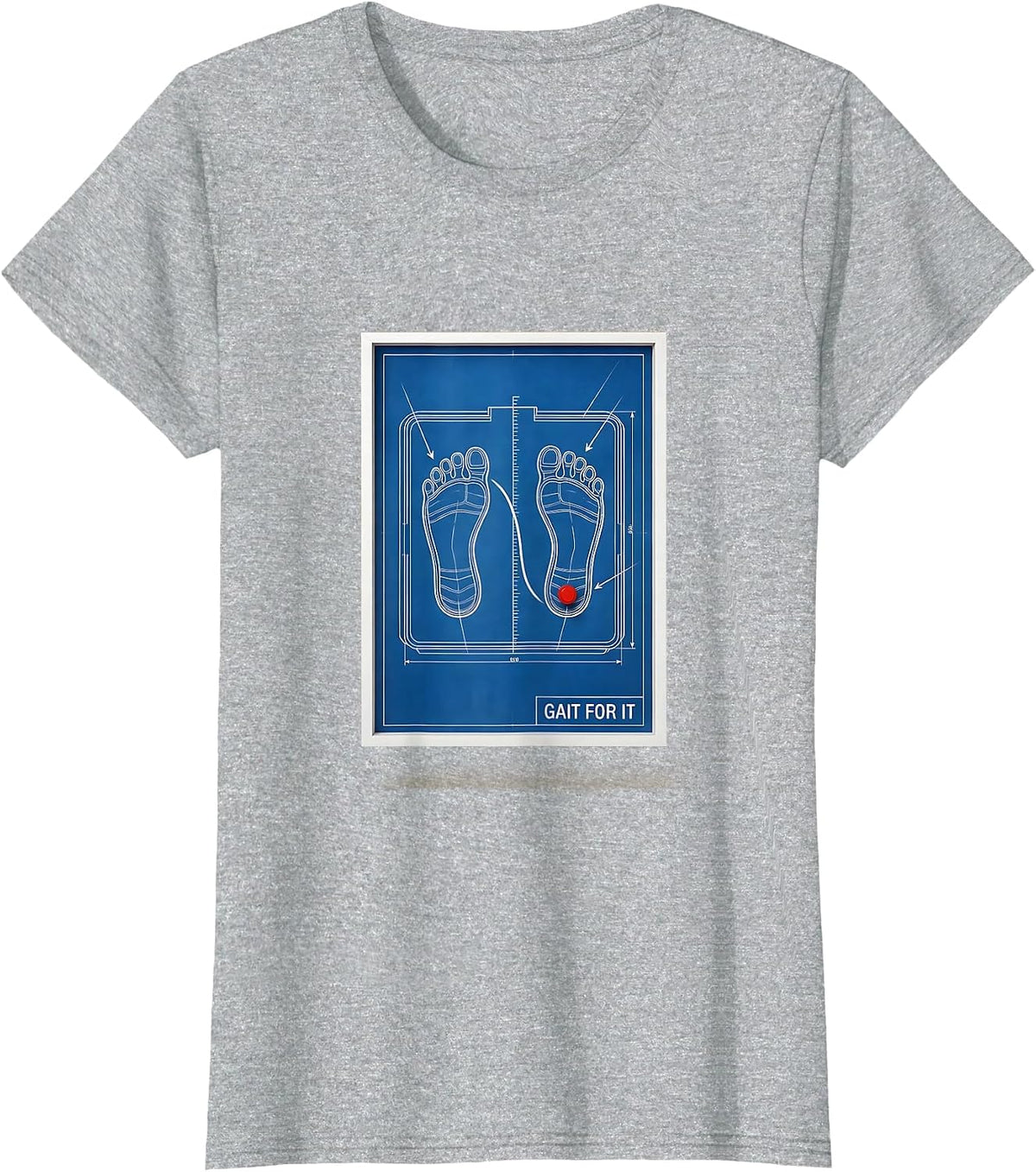 Gait For It Technical Blueprint Physical Therapist PT OT T-Shirt - Heather Grey