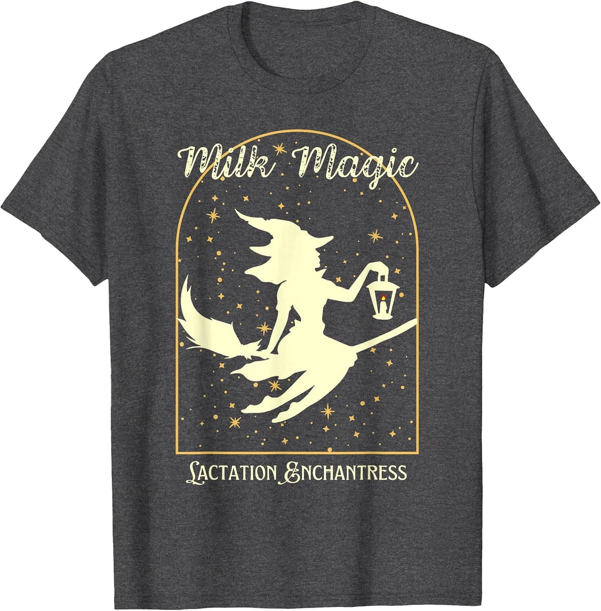 Witch Lactation Consultant Breastfeeding IBCLC Halloween T-Shirt - Dark Heather Grey