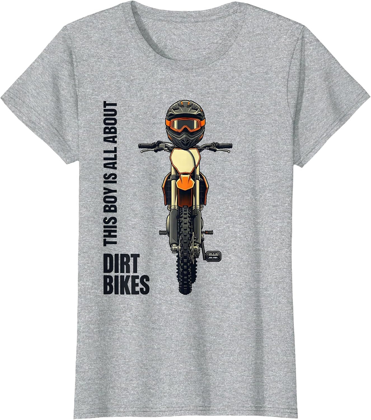 Women's This Boy Is All About Dirt Bikes Kids Dirt Bike Boy T-Shirt - Heather Grey