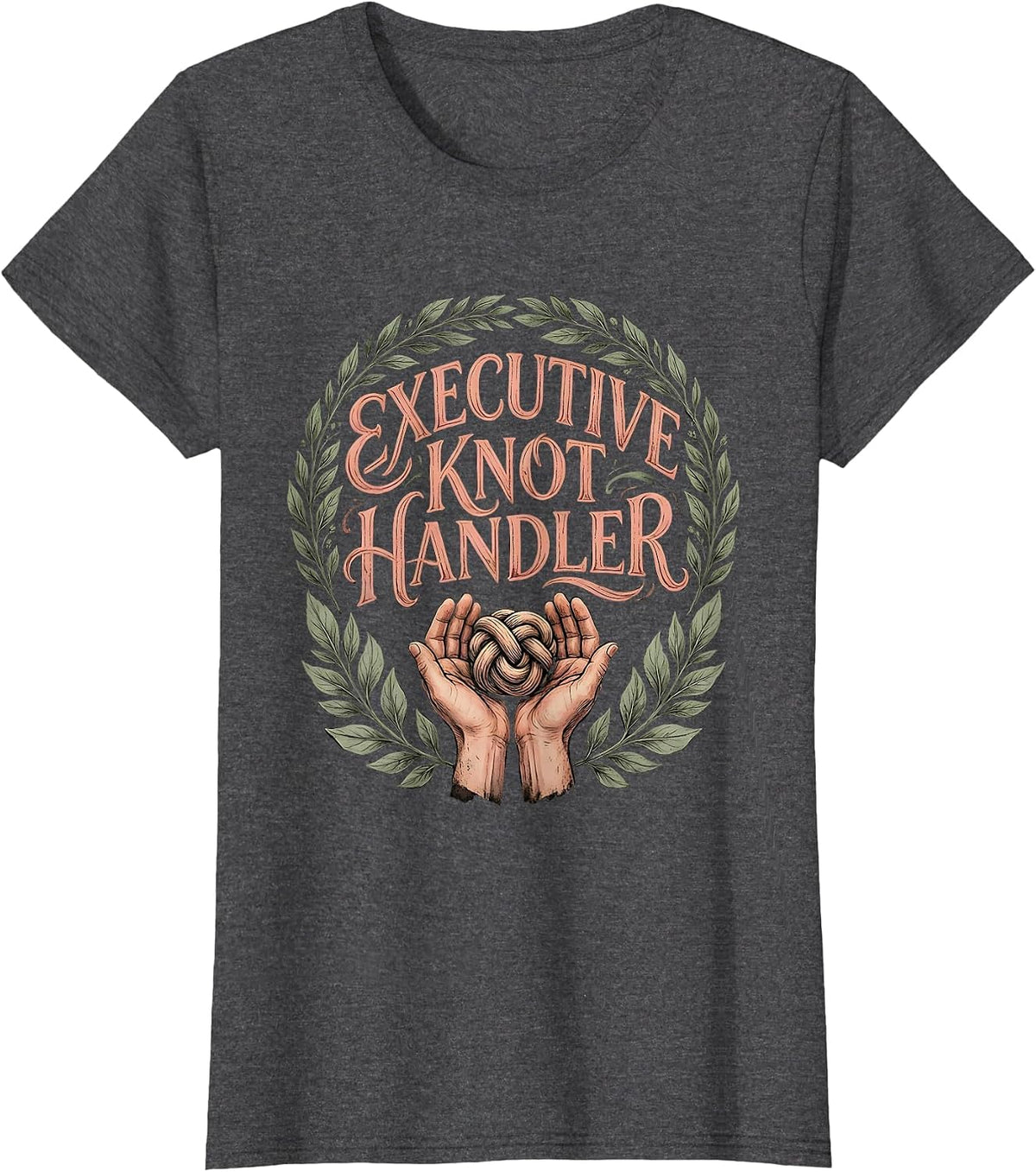 Women's Executive Knot Handler Boho Massage Therapist Humor T-Shirt - Dark Heather Grey