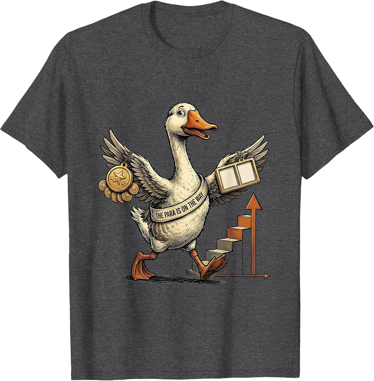 The Para Is On The Way Funny Special Education Teacher T-Shirt - Dark Heather Grey