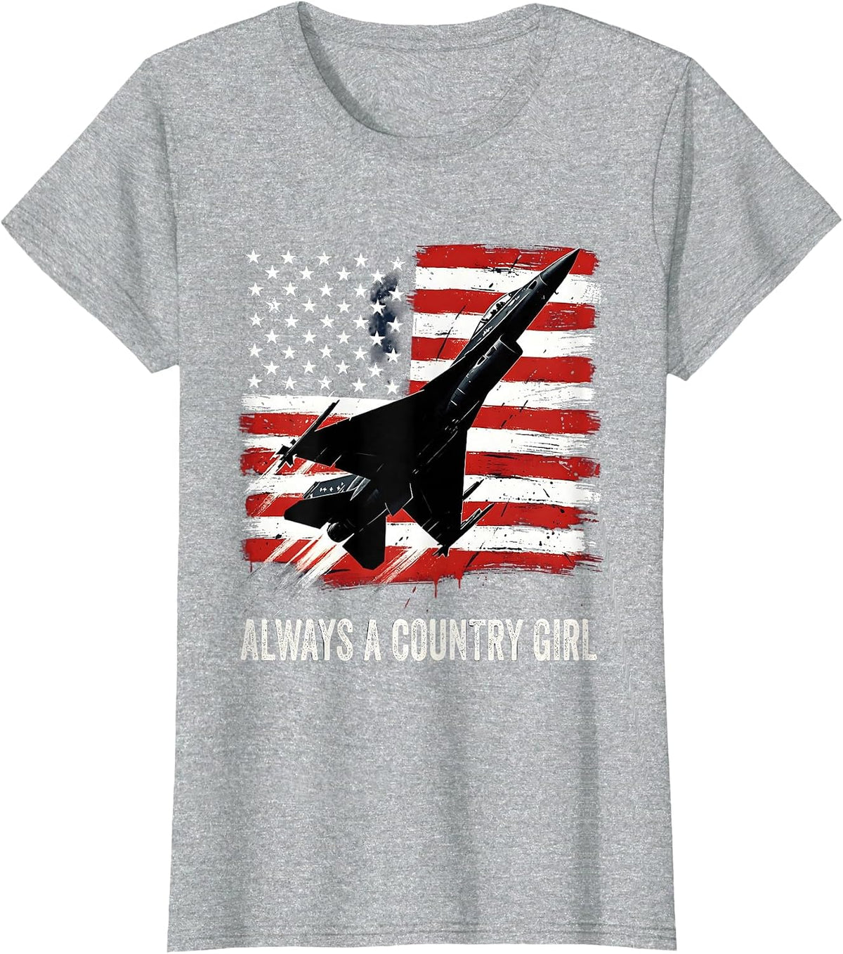 Always a Country Girl Music Lover Design T-Shirt - Heather Grey