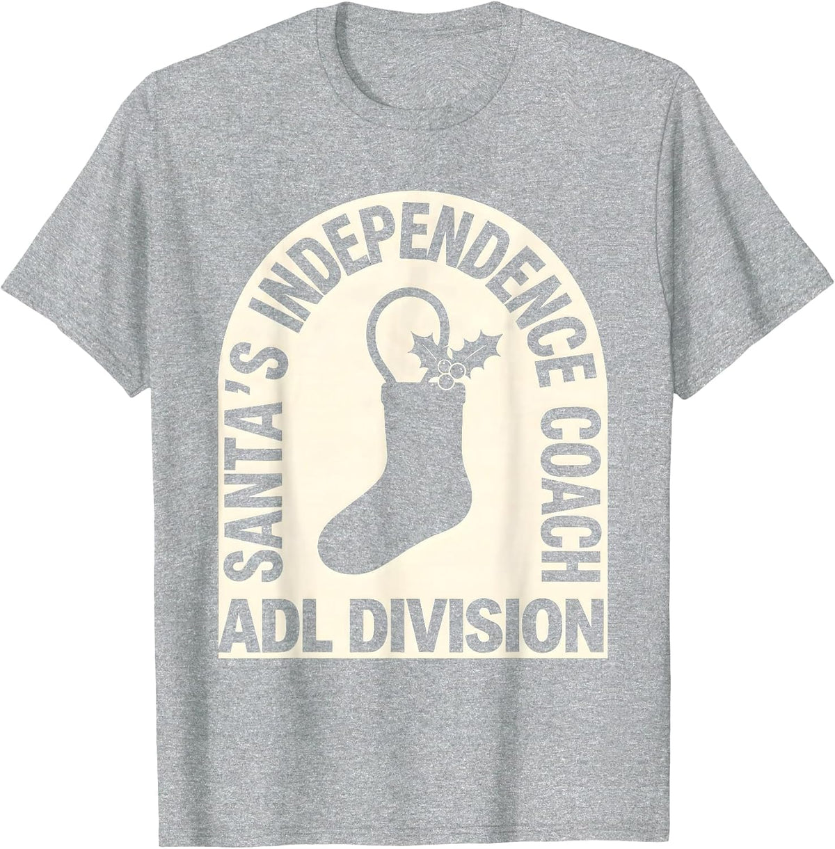 Men's Santa's Independence Coach, ADL Division Occupational T-Shirt - Heather Grey