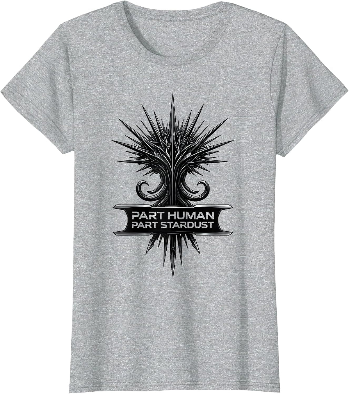 Part Human Part Stardust Cosmic Universe Design T-Shirt - Heather Grey