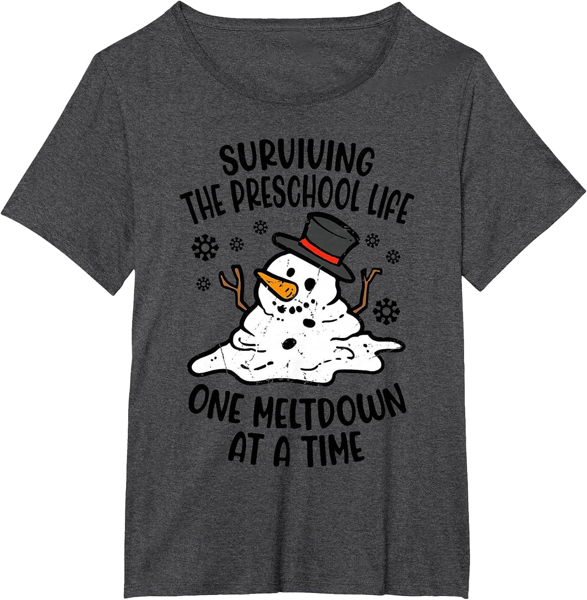 Surviving Preschool Teacher Life One Meltdown at A Time T-Shirt - Dark Heather Grey