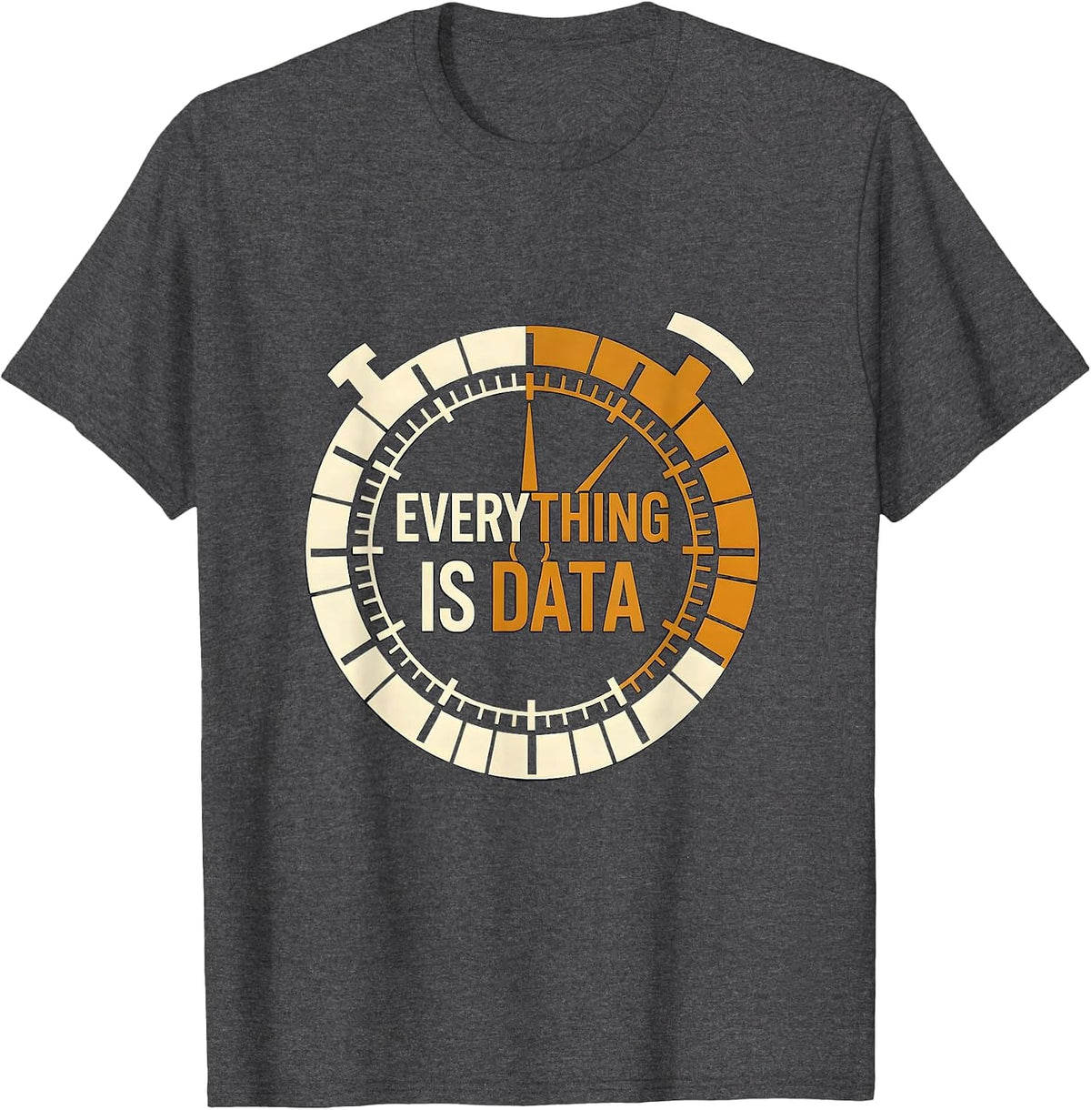 Men's Everything Is Data Stencil Graphic SPED Teacher Appreciation T-Shirt - Dark Heather Grey