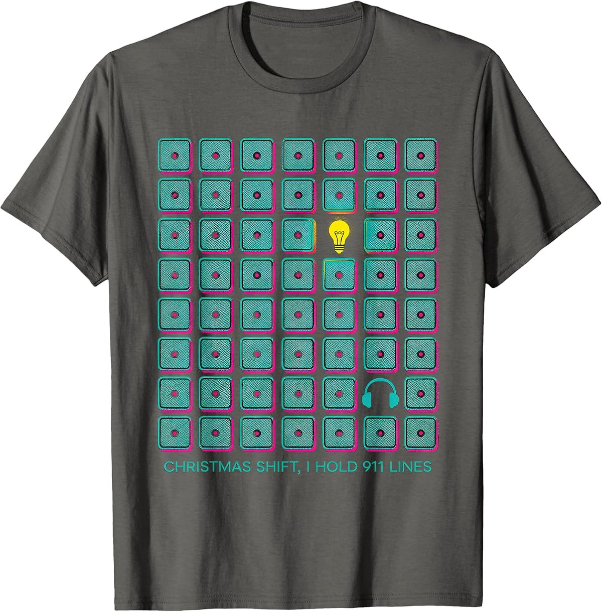 Men's Christmas Shift I Hold 911 Lines Funny 911 Dispatcher T-Shirt - Asphalt Grey