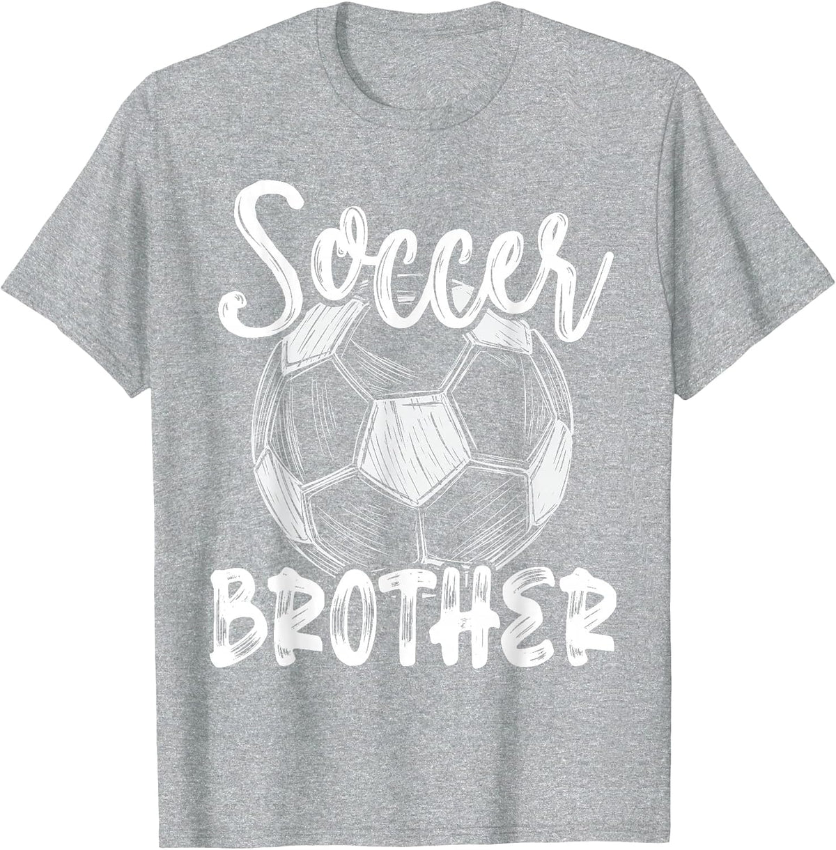 Soccer Brother Men Family Matching Team Player Soccer Ball T-Shirt - Heather Grey