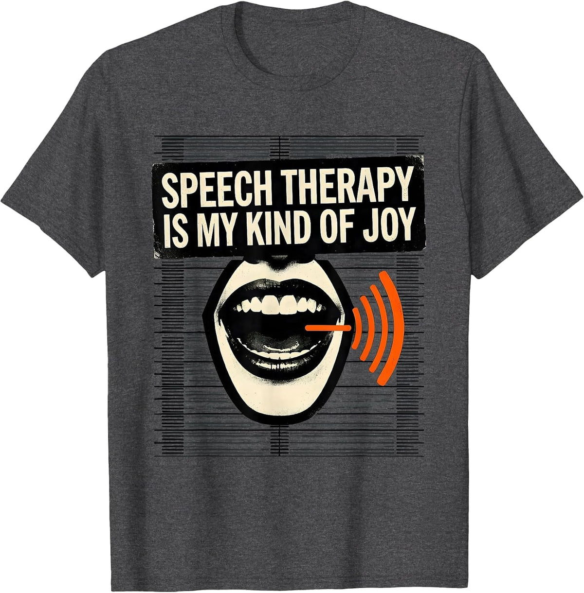 Men's Speech Therapy Is My Kind of Joy Stencil Nurse Healthcare T-Shirt - Dark Heather Grey