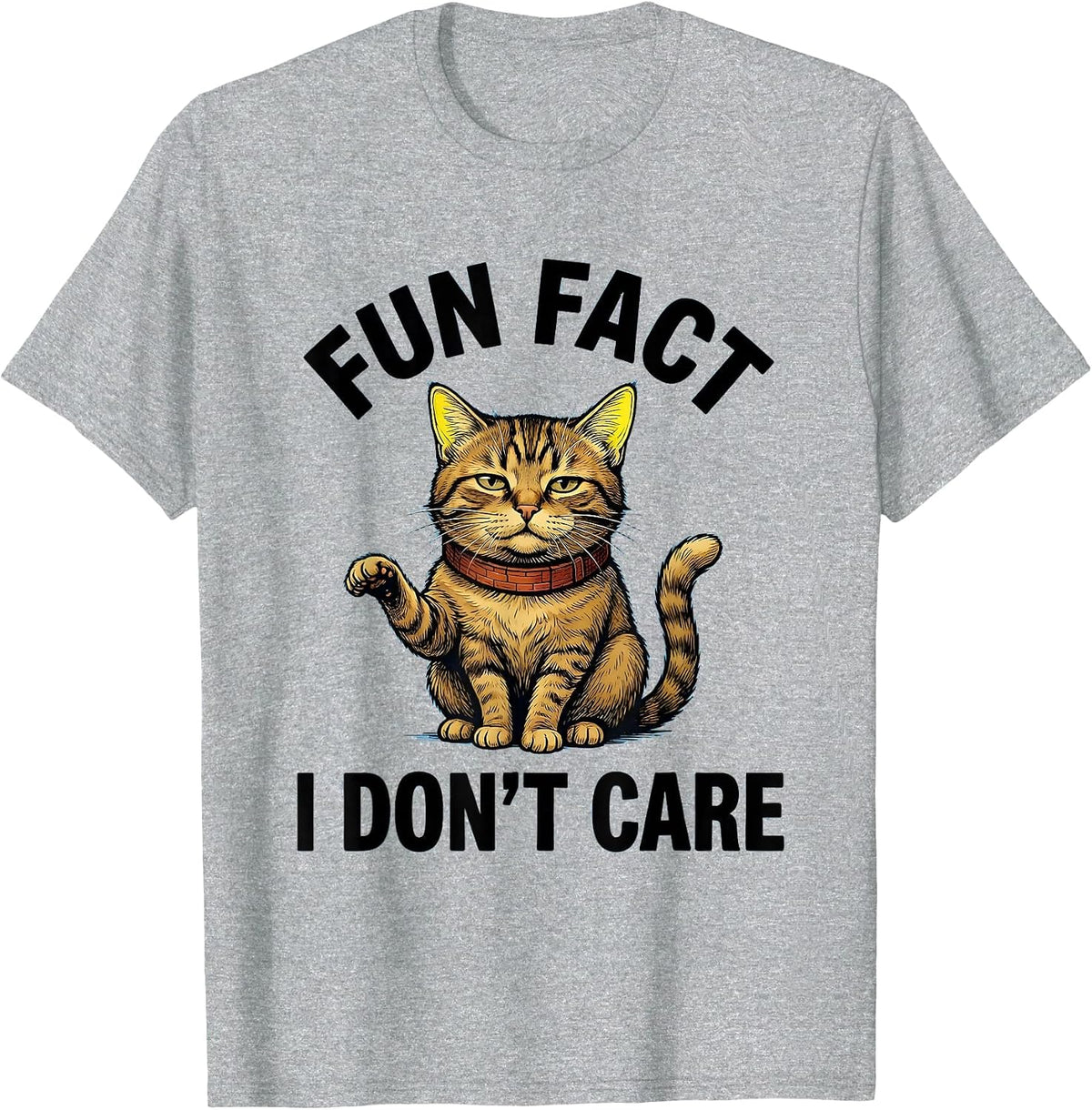 Men's Fun Fact I Don't Care Sarcastic Humor Design T-Shirt - Heather Grey
