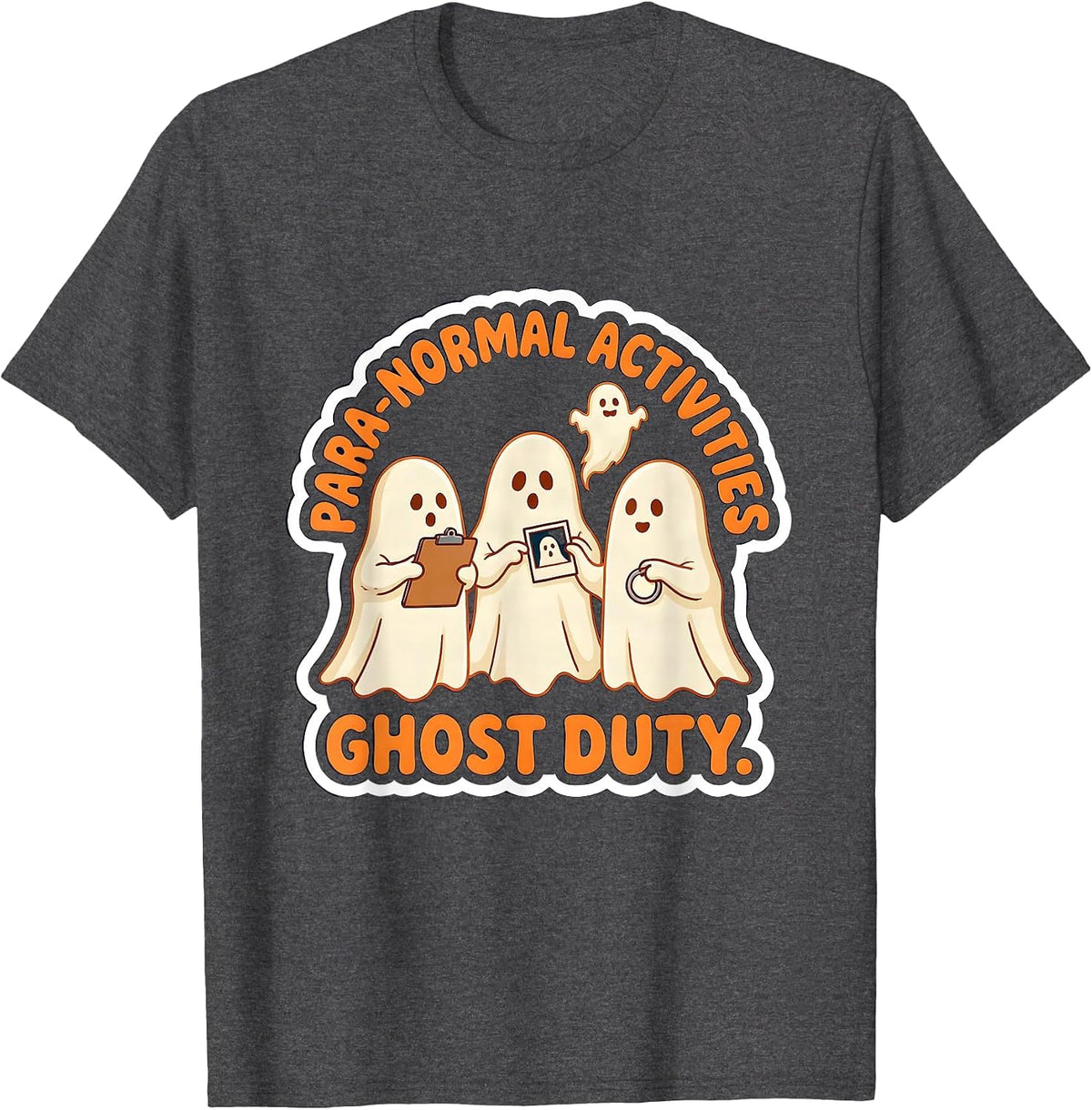 Men's Para-Normal Activities Ghost Duty Cute SPED Paraprofessional T-Shirt - Dark Heather Grey