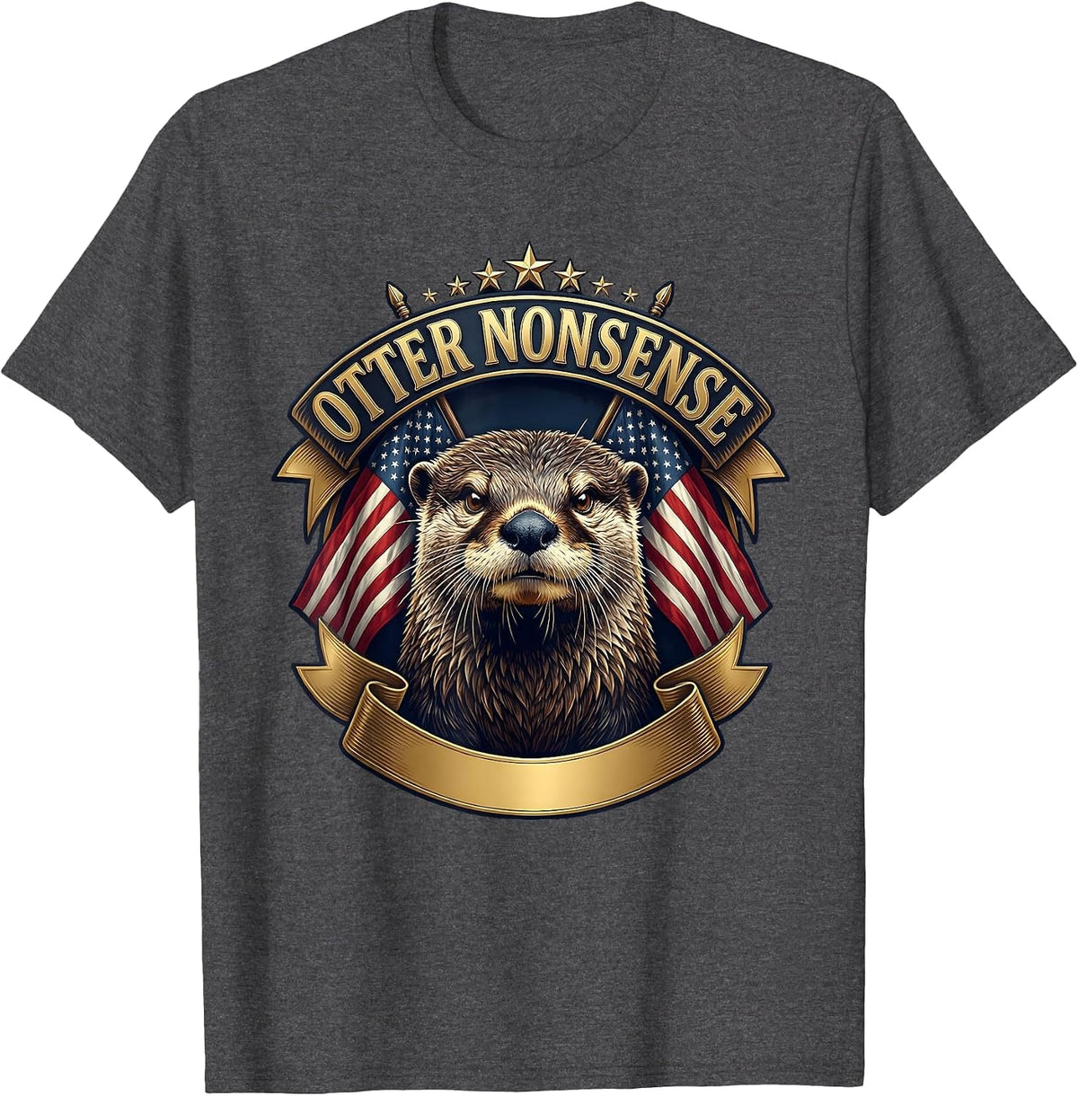 Otter Nonsense Funny Otter Lover Design T-Shirt - Dark Heather Grey