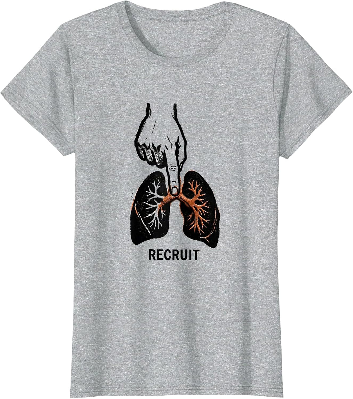 Recruit Bold Stamp Respiratory Therapist RT Lung Care Humor T-Shirt - Heather Grey