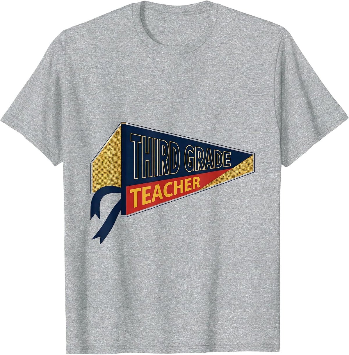 Men's Third Grade Teacher Cheerful Preppy School Year Start T-Shirt - Heather Grey