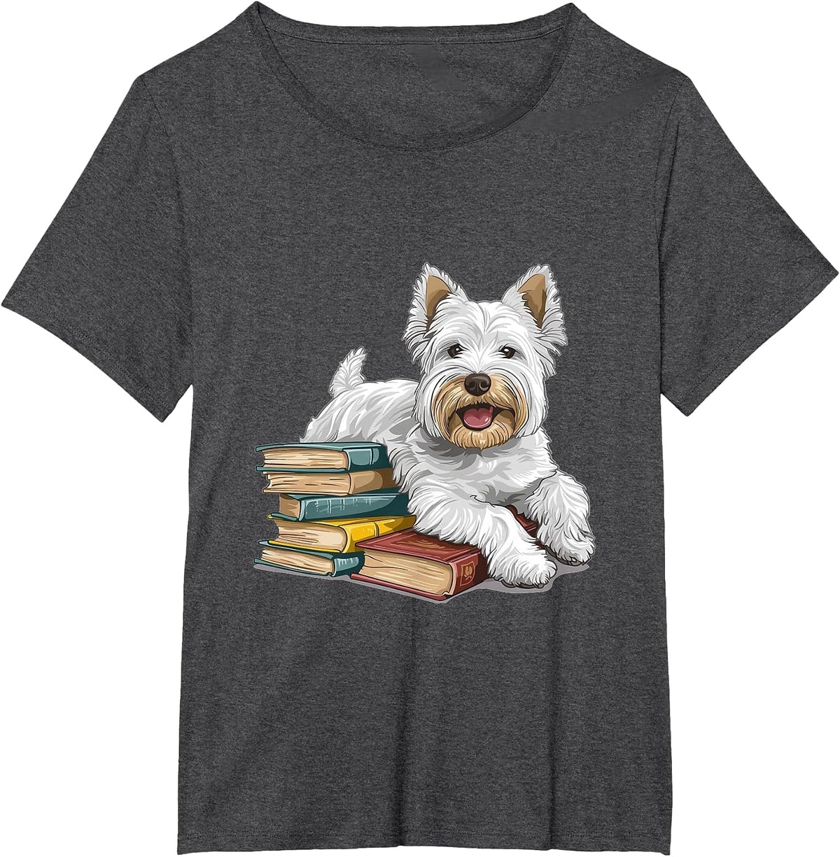 West Highland White Terrier Books Dog Breed Westie T-Shirt - Dark Heather Grey