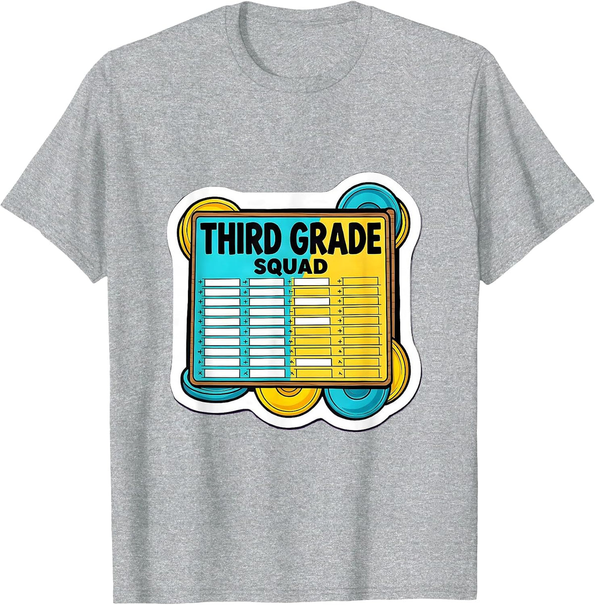 Men's Third Grade Squad Funny Teacher Humor Elementary School T-Shirt - Heather Grey