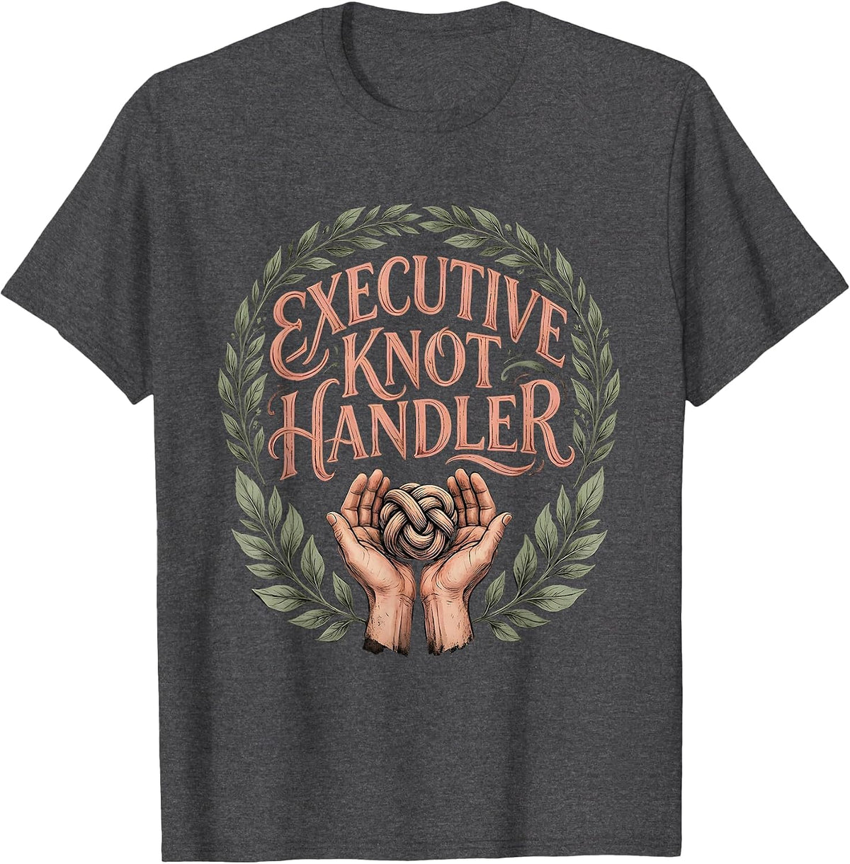 Men's Executive Knot Handler Boho Massage Therapist Humor T-Shirt - Dark Heather Grey