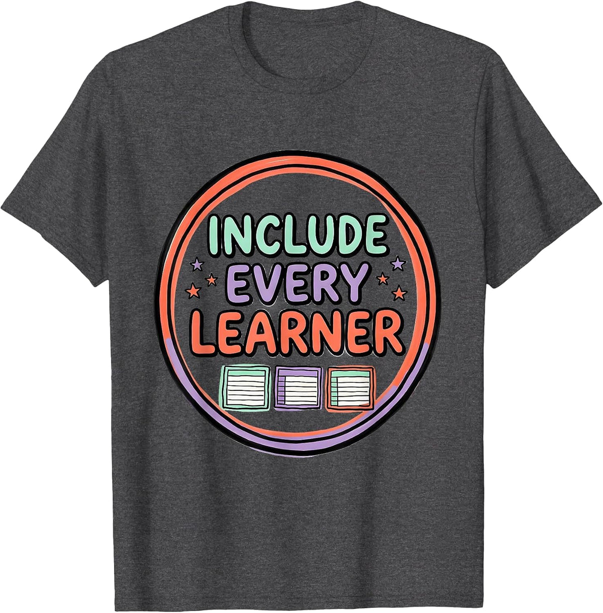 Men's Include Every Learner Special Education Teacher Autism T-Shirt - Dark Heather Grey
