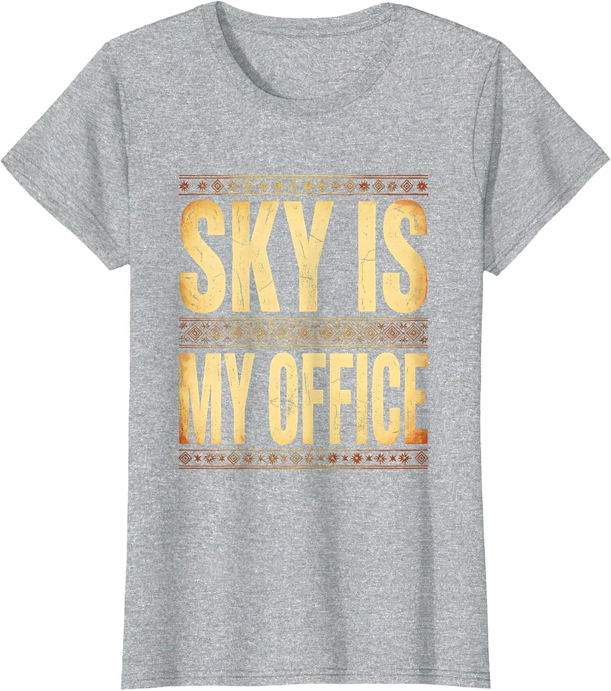Sky Is My Office Air Force Pilot Design T-Shirt - Heather Grey