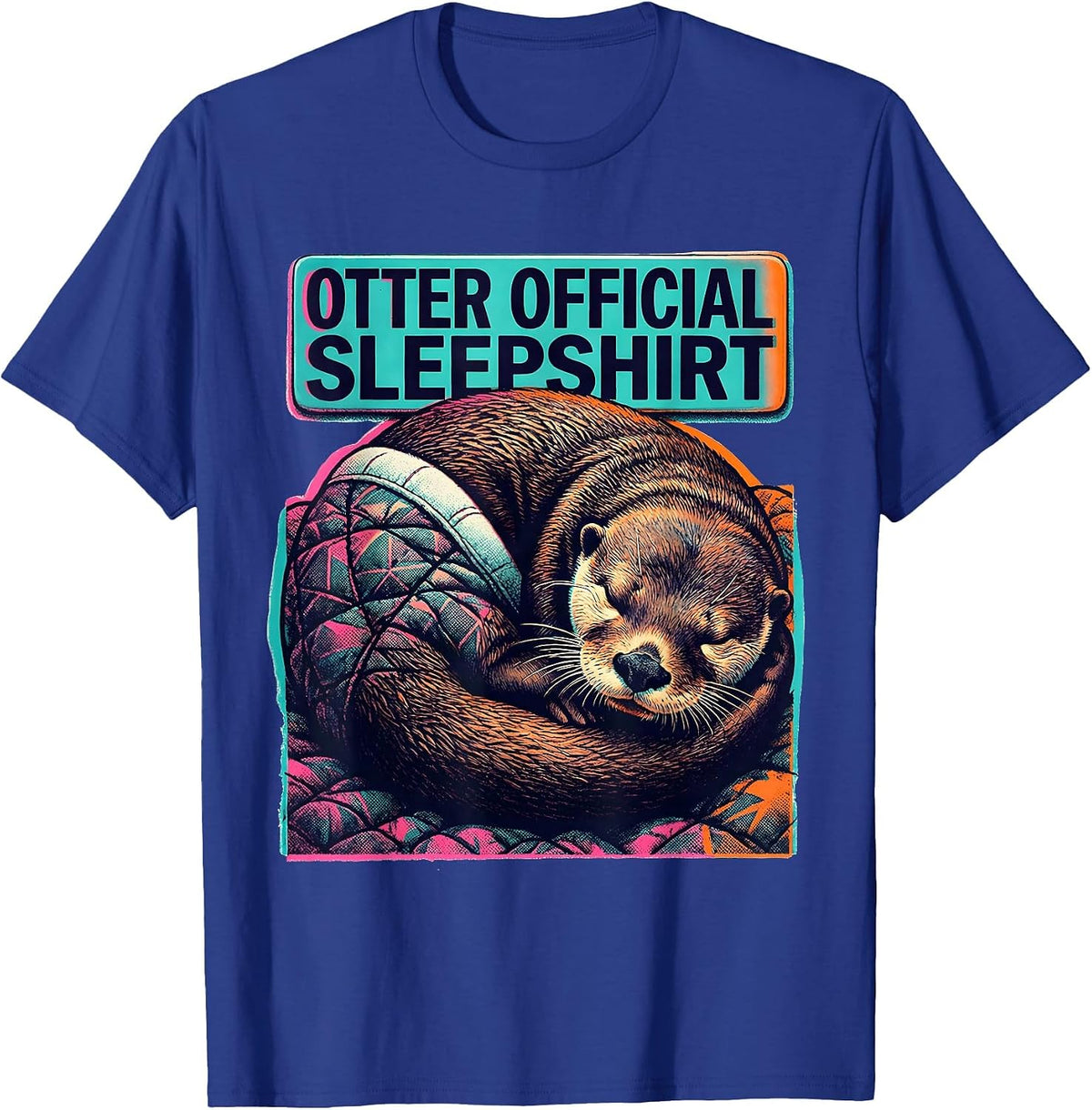 Men's Otter Official Sleepshirt Funny Animal Nap Humor T-Shirt - Royal Blue