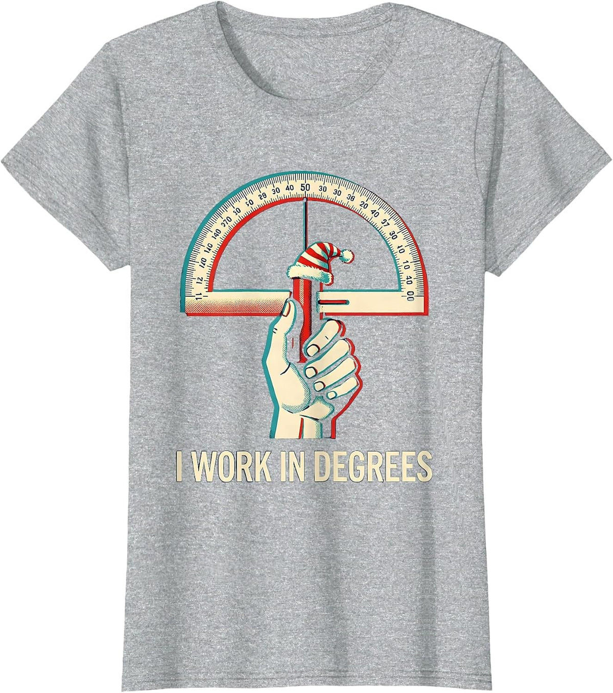 Women's I Work In Degrees Funny Physical Therapy Christmas Therapist T-Shirt - Heather Grey