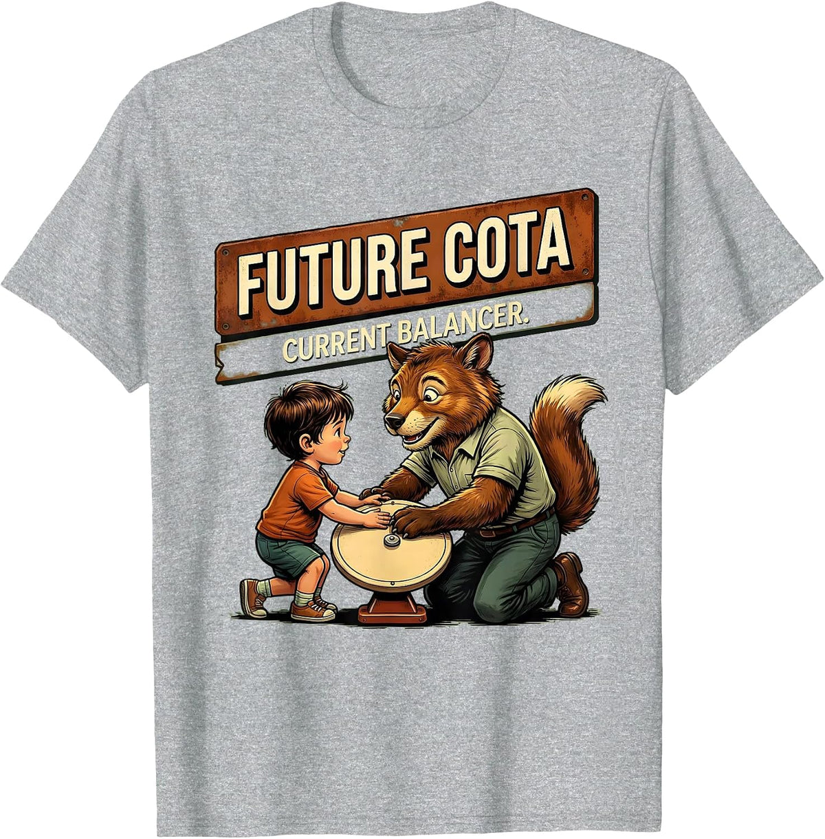 Men's Future COTA Current Balancer Retro Pediatric Occupational T-Shirt - Heather Grey