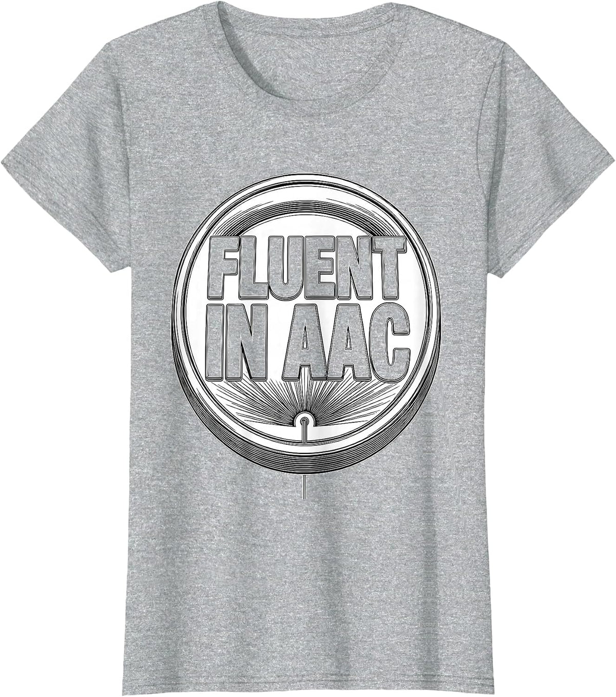 Women's Fluent In AAC Line Art Speech Therapy SLP Teacher T-Shirt - Heather Grey