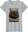 Napotter Whimsical Sea Otter Sleepshirt Animal Lover Humor T-Shirt - Heather Grey