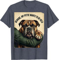 Beware, My Pittie Wants To Be Held Funny Pitbull Dog Mom T-Shirt - Heather Blue