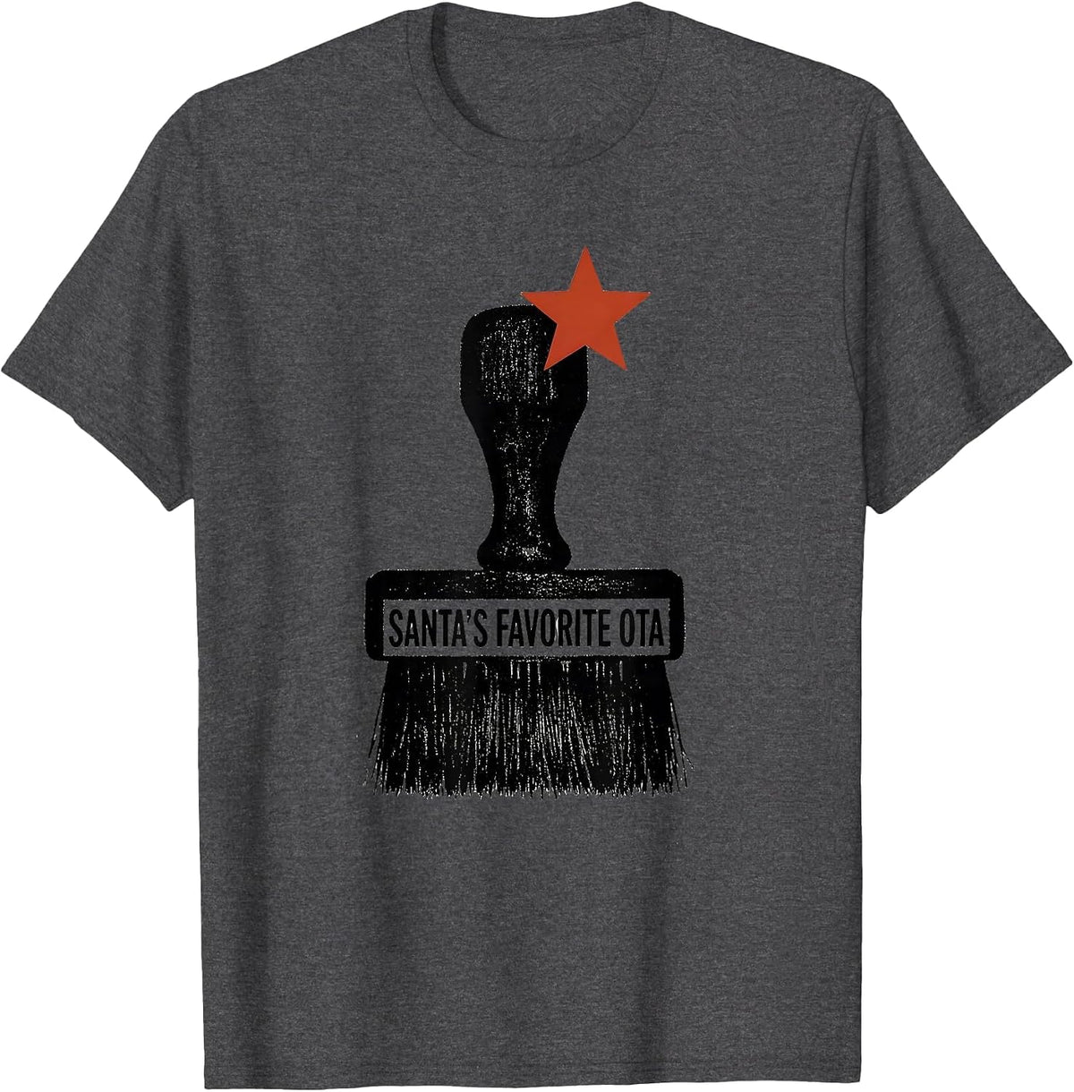 Santa's Favorite OTA Funny Occupational Therapy Christmas T-Shirt - Dark Heather Grey