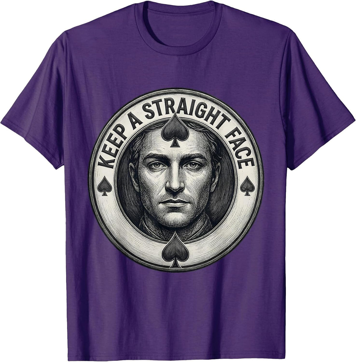 Keep a Straight Face Humor Graphic Design T-Shirt - Purple