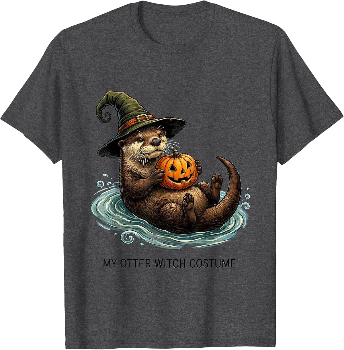 Men's My Otter Witch Costume Funny Halloween Animal Lover T-Shirt - Dark Heather Grey