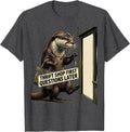Men's Thrift Shop First, Questions Later Funny Otter Vintage T-Shirt - Dark Heather Grey