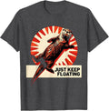 Men's Just Keep Floating Otter Graphic Design T-Shirt - Dark Heather Grey