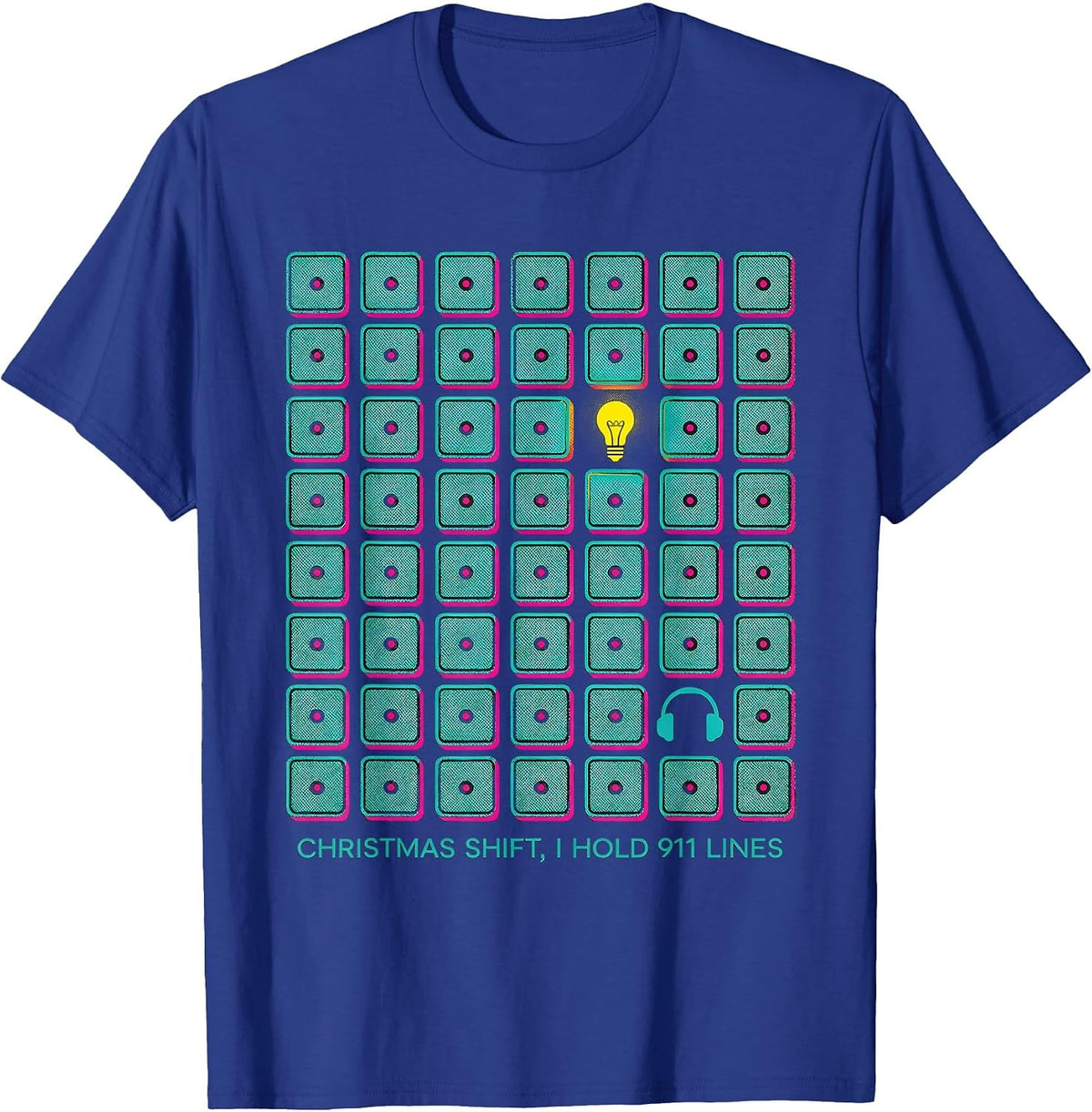 Men's Christmas Shift I Hold 911 Lines Funny 911 Dispatcher T-Shirt - Royal Blue