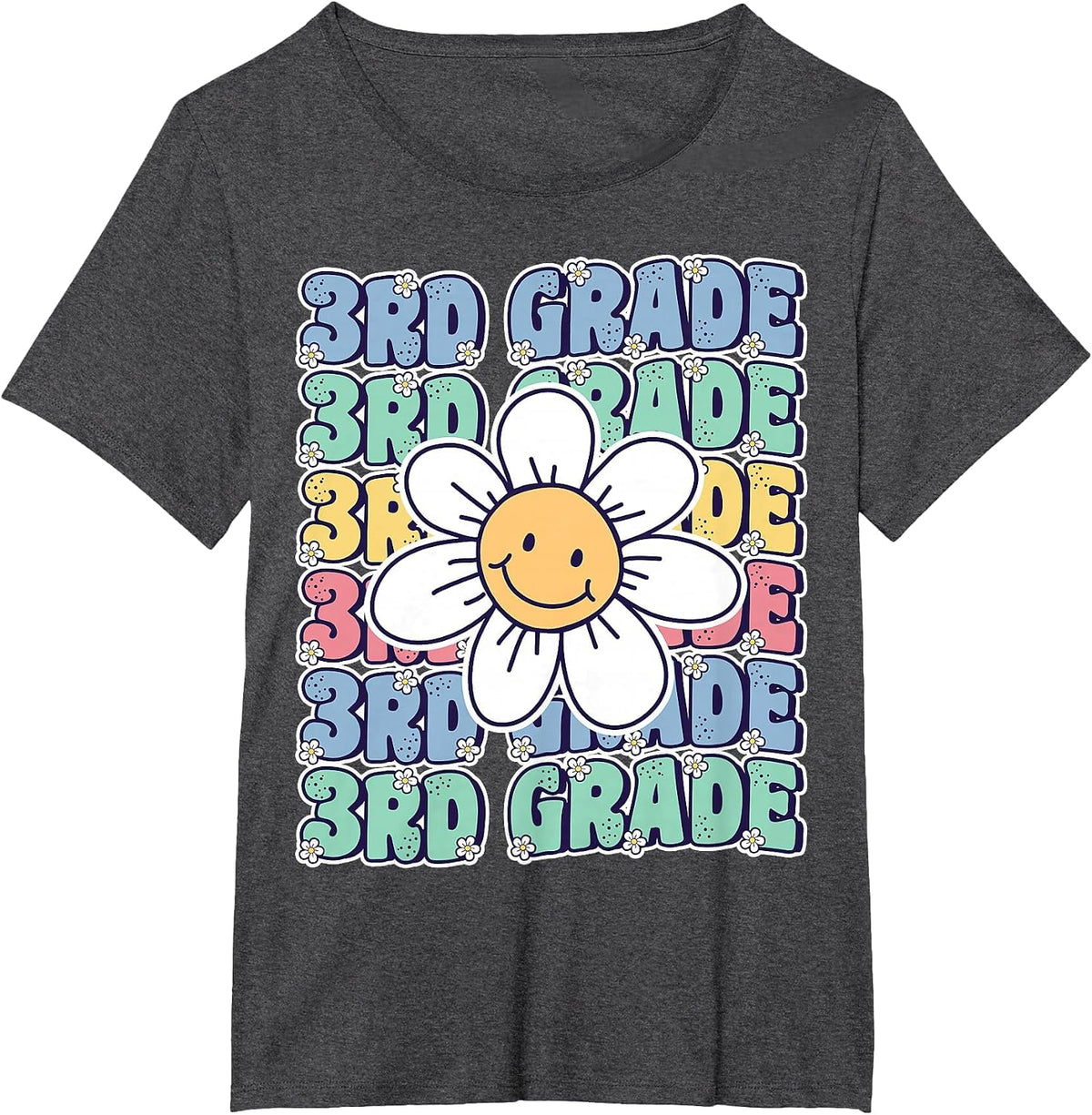 Groovy 3rd Grade Back to School First Day of Third Grade T-Shirt - Dark Heather Grey
